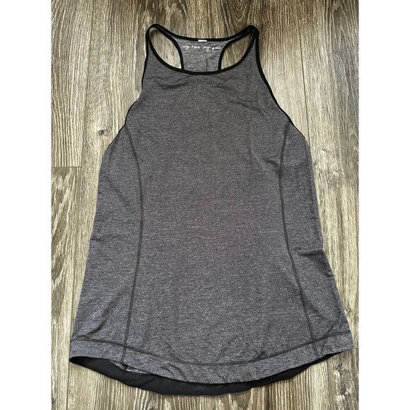 lululemon athletica Tops - Lululemon Time To Sweat Tank My Race My Pace Heathered Black Gray Womens